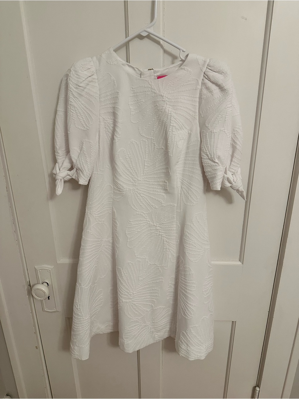 Lilly Pulitzer Damina White Puff Sleeve Stretch Dress Sz 4 Bridal